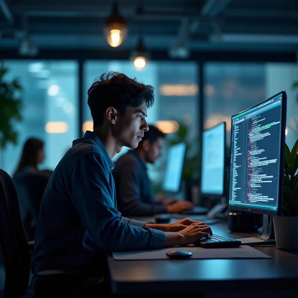 Equipo de desarrollo trabajando